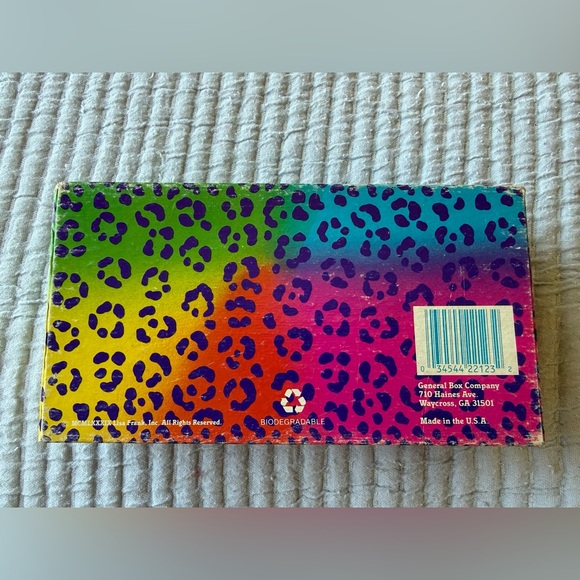 Vintage 1989 Lisa Frank Rainbow Print Cheetah Pencil Box/Keepsake Box - Picture 2 of 7